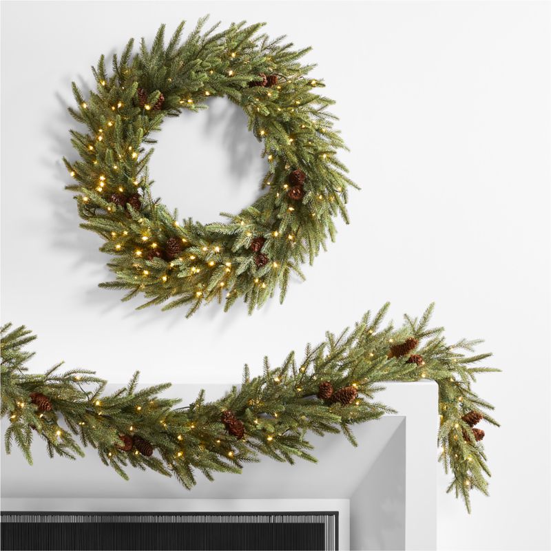 Norway Spruce Holiday Wreath and Garland Set - image 0 of 3