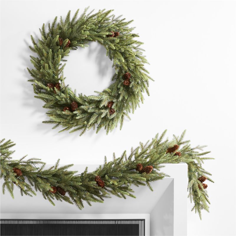 Norway Spruce Holiday Wreath and Garland Set - image 1 of 3