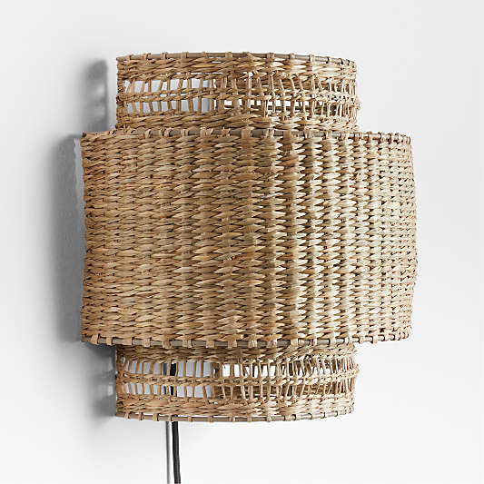 Nossa Natural Woven Plug In Wall Sconce Light