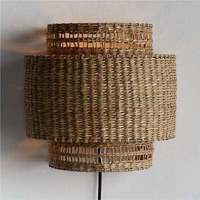 Nossa Natural Woven Plug In Wall Sconce Light