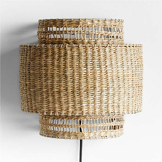 Nossa Natural Woven Plug In Wall Sconce Light