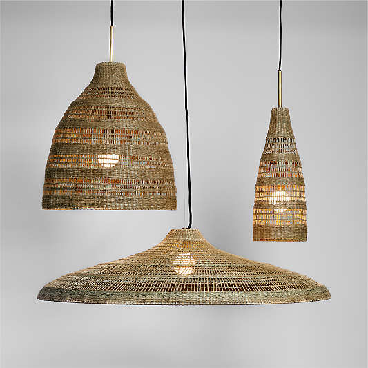 Nossa Large Natural Woven Flush Mount Light