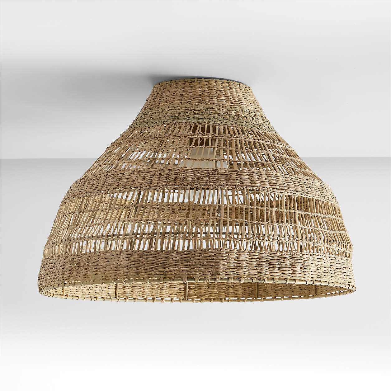 Nossa Large Natural Woven Flush Mount Light + Reviews | Crate & Barrel ...