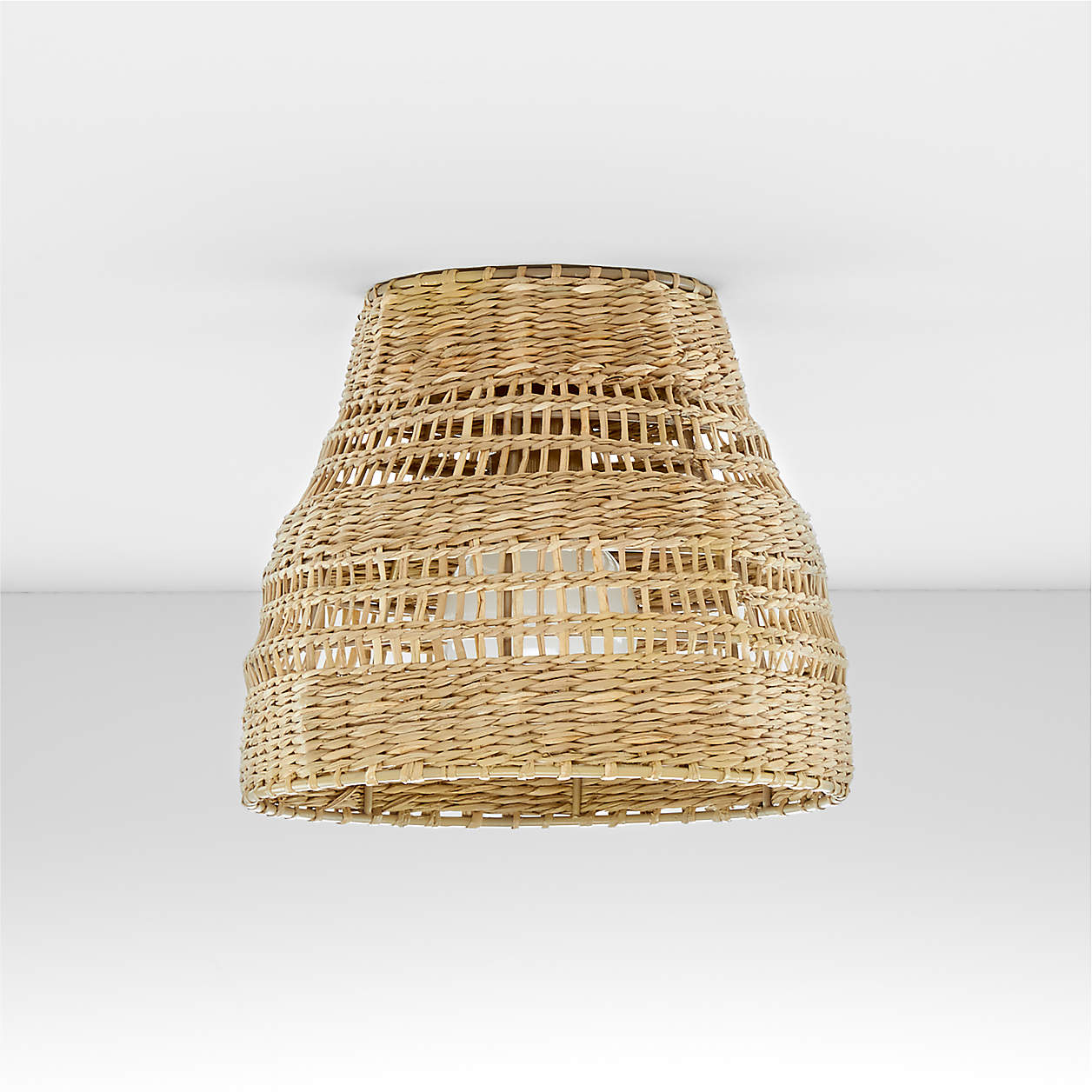 Nossa Small Natural Woven Flush Mount Light + Reviews | Crate & Barrel