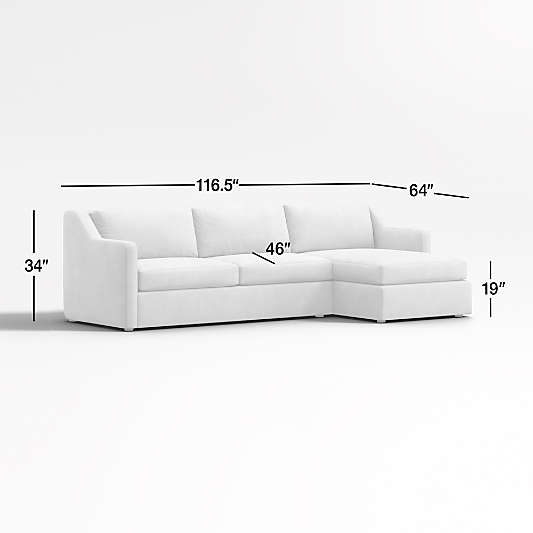 Notch 2-Piece Right-Arm Chaise Sectional Sofa