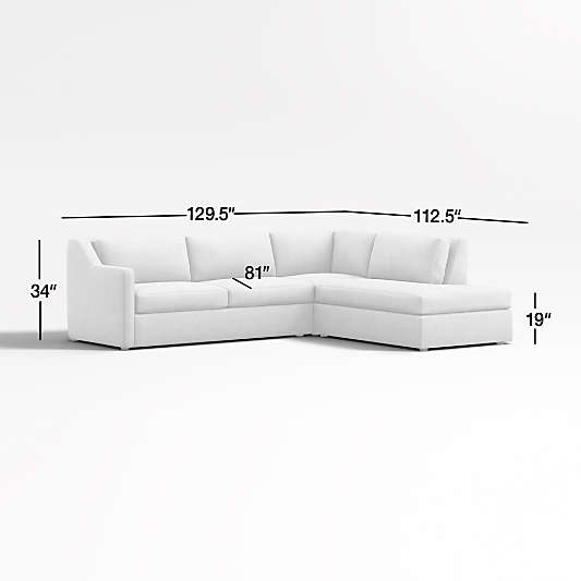 Notch 3-Piece Right-Arm Bumper Sectional Sofa