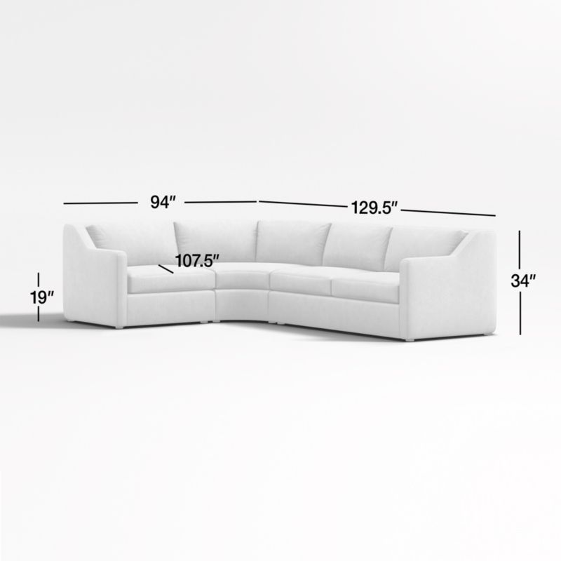 View Notch 3-Piece Wedge Sectional Sofa - image 3 of 4