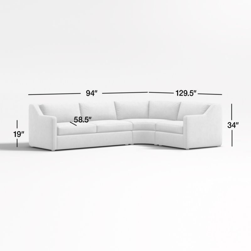 View Notch 3-Piece Wedge Sectional Sofa - image 3 of 4