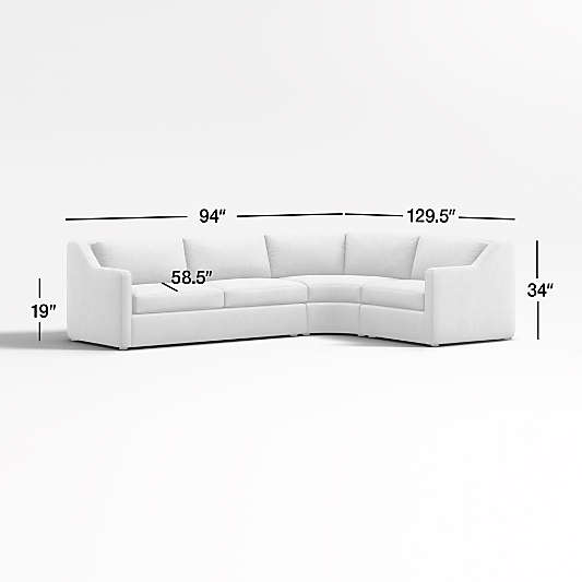 Notch 3-Piece Wedge Sectional Sofa