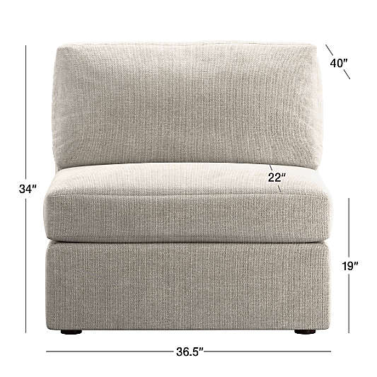 Notch Armless Chair Sectional Piece