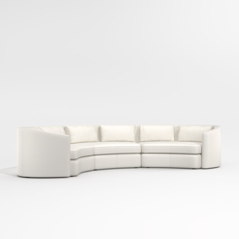 Nouveau 3-Piece Curved Sectional Sofa + Reviews | Crate & Barrel
