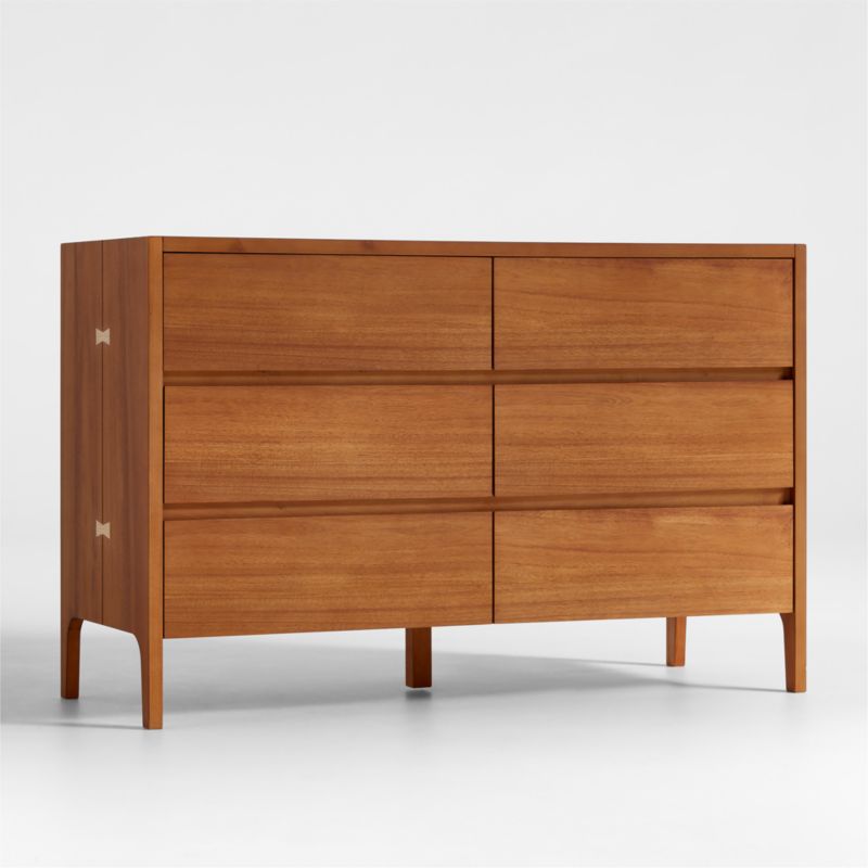 Nova Natural Acacia Wood Wide 6-Drawer Kids Dresser - image 3 of 7