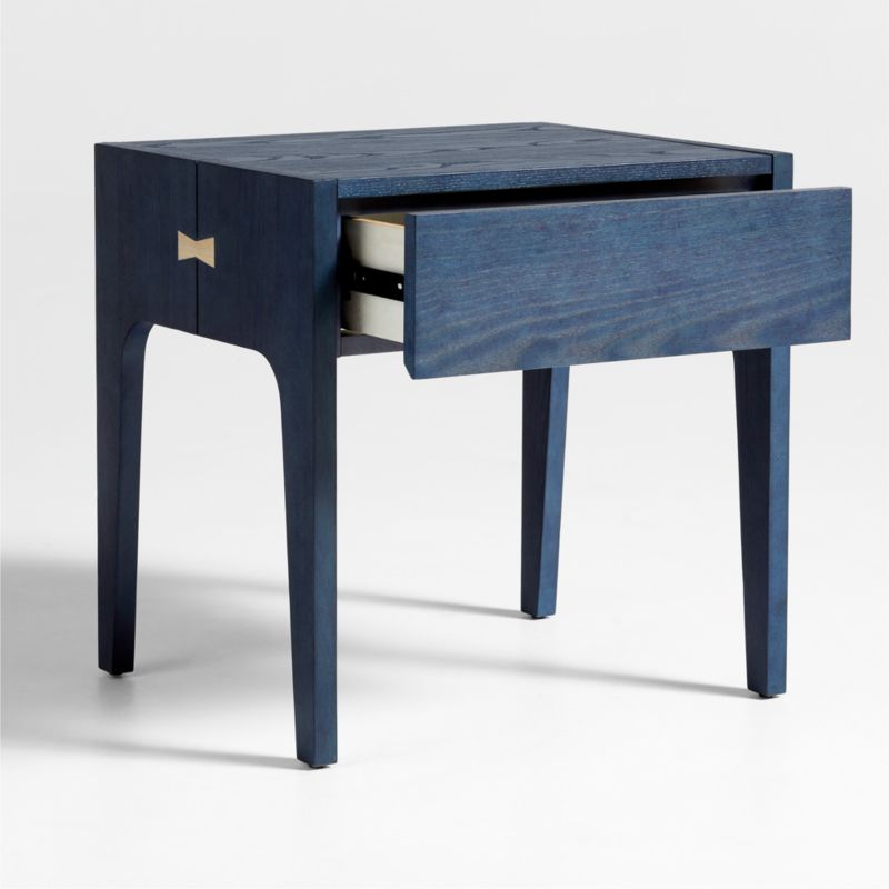 Nova Indigo Dyed Ash Wood Kids Nightstand with Drawer - image 4 of 6