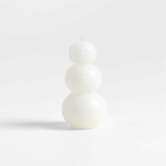 White 6" Snowman Candle