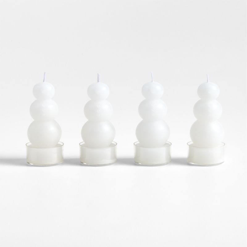 White Snowman Candles, Set of 4 - image 0 of 4