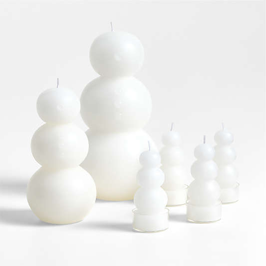 White Snowman Candles