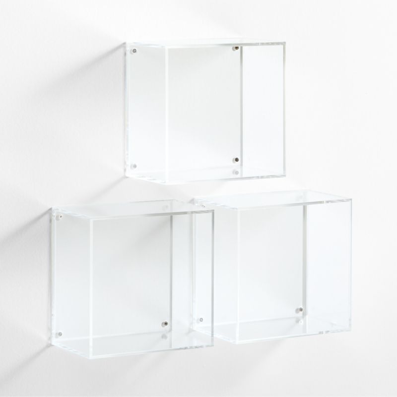 Now You See It Clear Acrylic Floating Cube Shelf, Set of 3 - image 2 of 4