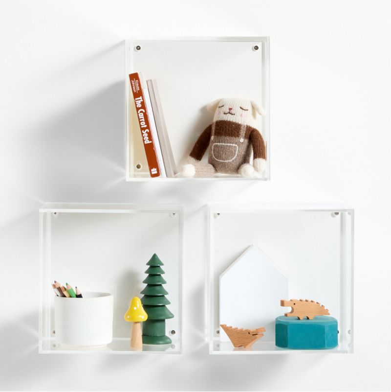 Now You See It Clear Acrylic Floating Cube Shelf, Set of 3 - image 0 of 4