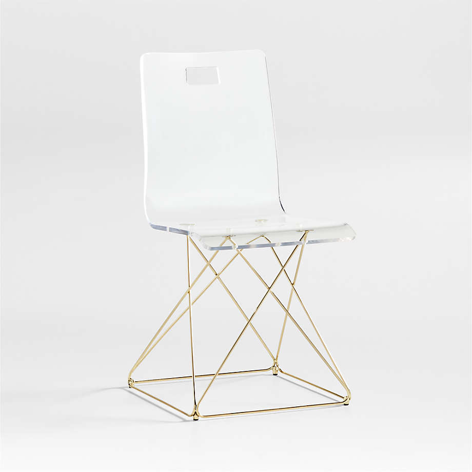 Acrylic gold best sale desk chair