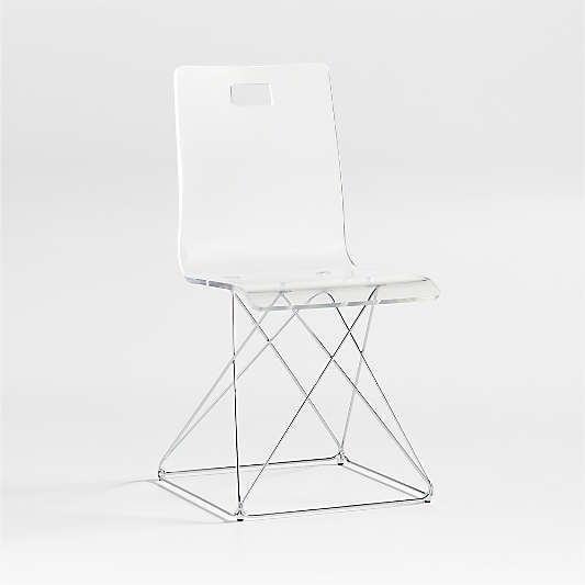 Now You See It Acrylic Kids Desk Chair with Silver Base