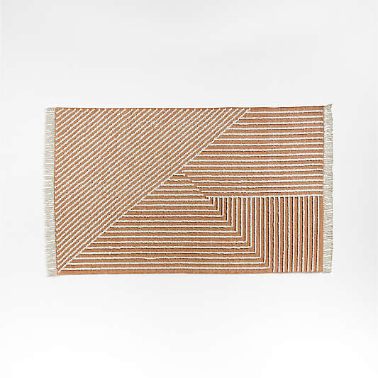 Noya Handwoven Orange Striped Kids Rug 5x8