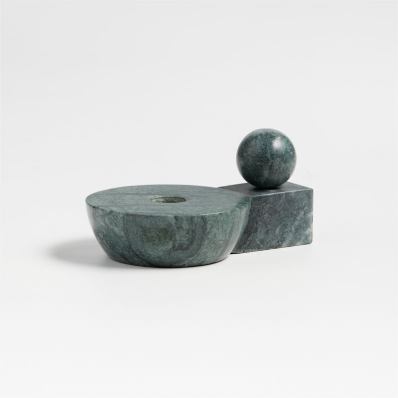 Noyau Green Marble Taper Candle Holder by Athena Calderone - image 2 of 11