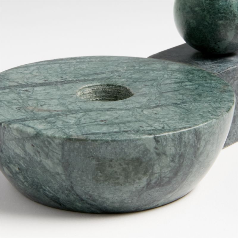 Noyau Green Marble Taper Candle Holder by Athena Calderone - image 3 of 11