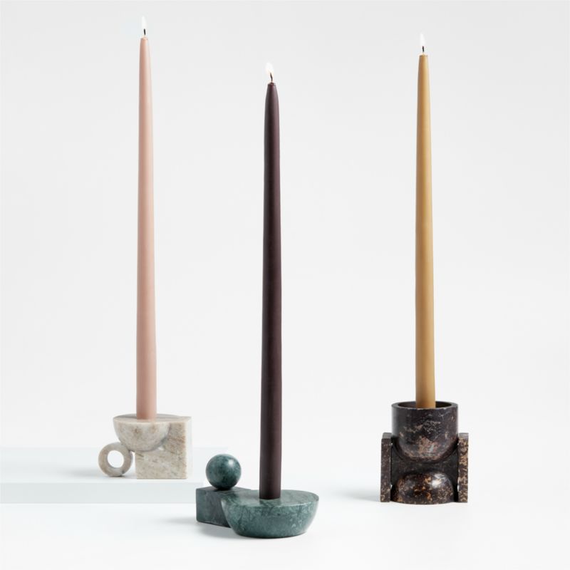 Noyau Green Marble Taper Candle Holder by Athena Calderone - image 1 of 11