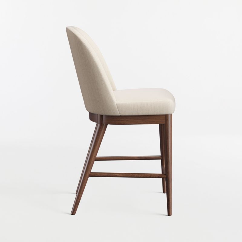 Nord Ivory Upholstered Brown Wood Counter Stool - image 3 of 6