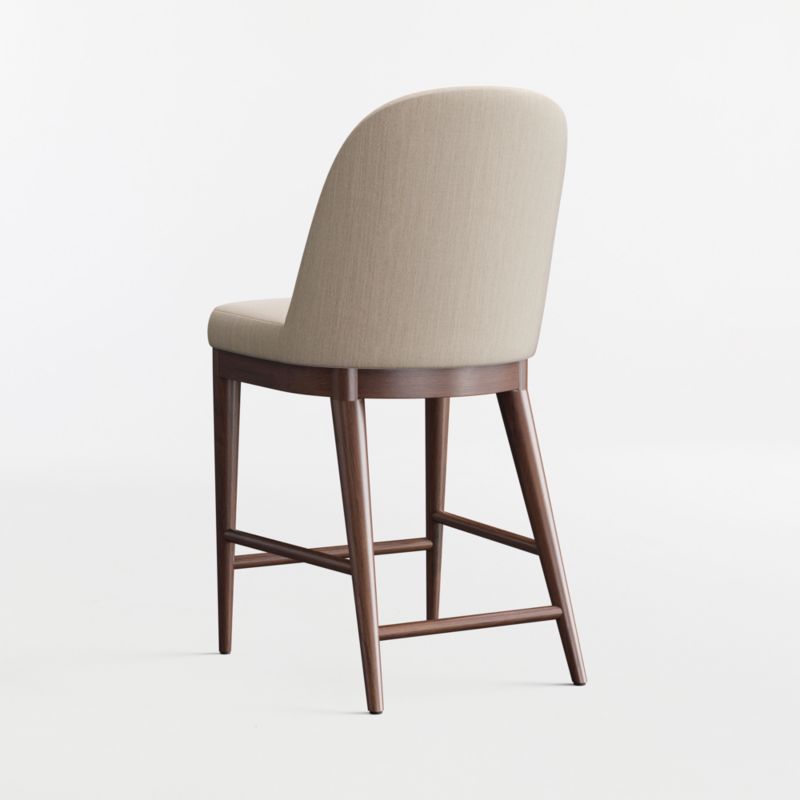 Nord Ivory Upholstered Brown Wood Counter Stool - image 4 of 6