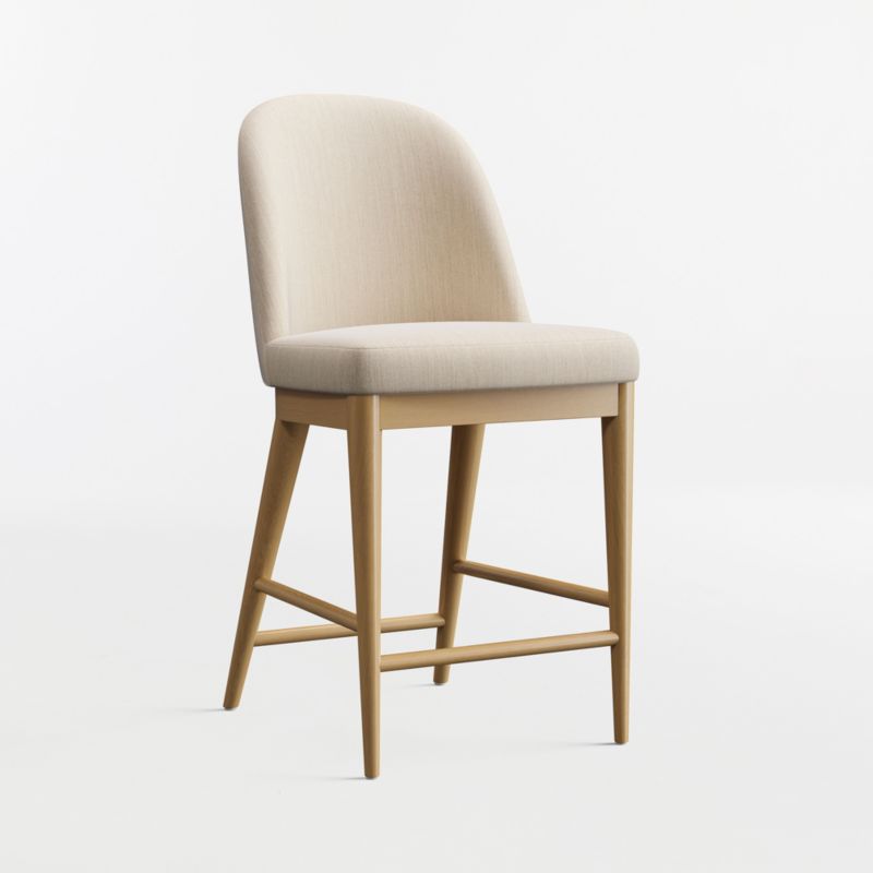 Nord Ivory Upholstered Natural Wood Counter Stool - image 2 of 6