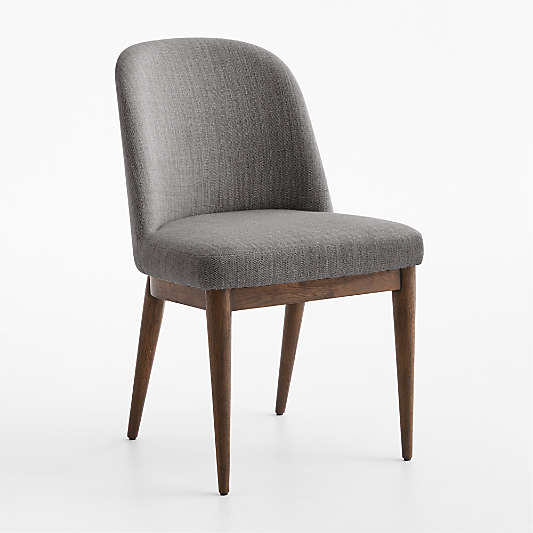 Nord Charcoal Upholstered Brown Wood Dining Chair