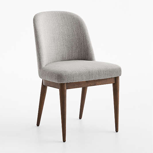 Nord Grey Upholstered Brown Wood Dining Chair