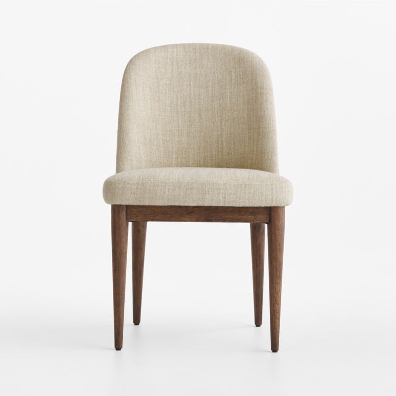 Nord Ivory Upholstered Brown Wood Dining Chair - image 1 of 6