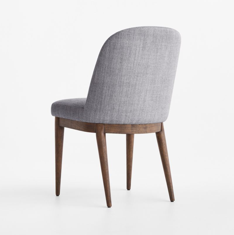 Nord Blue Upholstered Brown Wood Dining Chair - image 3 of 6