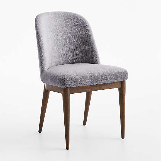 Nord Blue Upholstered Brown Wood Dining Chair