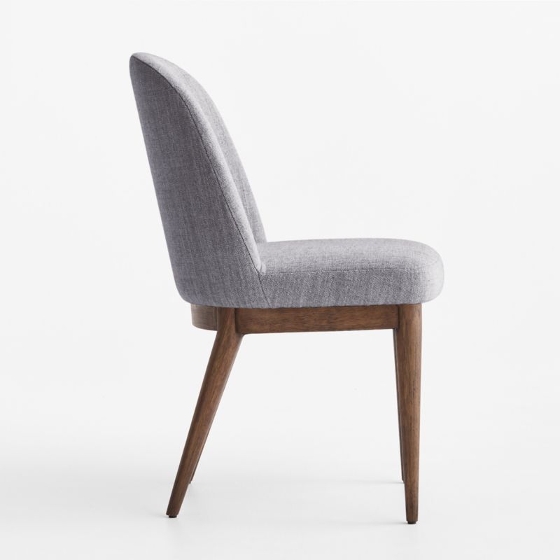 Nord Blue Upholstered Brown Wood Dining Chair - image 2 of 6