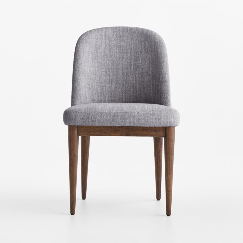Nord Blue Upholstered Brown Wood Dining Chair - image 1 of 6