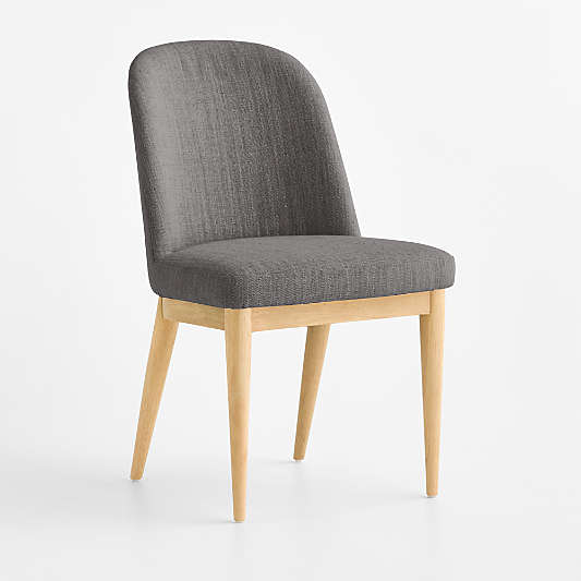 Nord Charcoal Upholstered Natural Wood Dining Chair