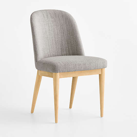 Nord Grey Upholstered Natural Wood Dining Chair