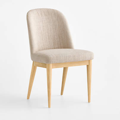Nord Ivory Upholstered Natural Wood Dining Chair