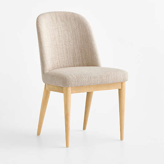 Nord Ivory Upholstered Natural Wood Dining Chair