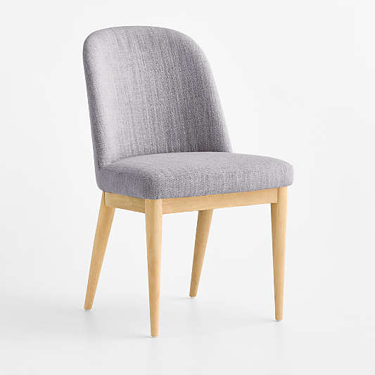 Nord Blue Upholstered Natural Wood Dining Chair