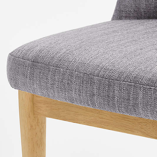 Nord Blue Upholstered Natural Wood Dining Chair