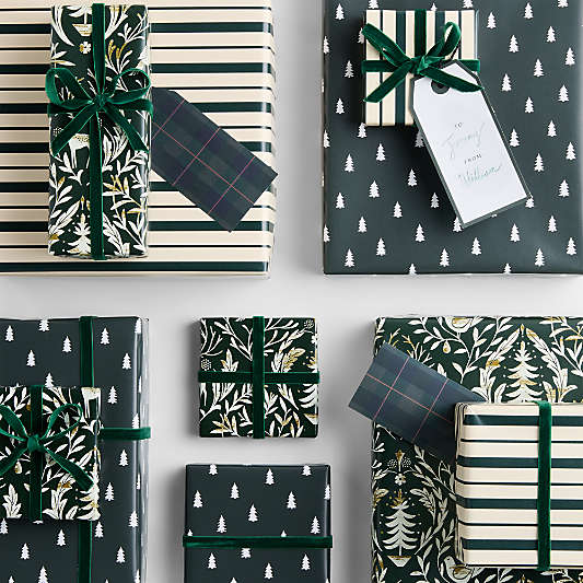 Nordic Forest & Stripes Holiday Gift Wrap Kit