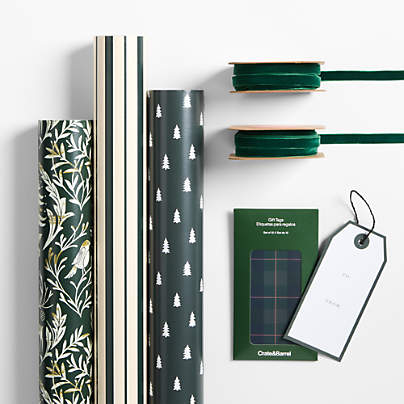 Nordic Forest & Stripes Holiday Gift Wrap Kit