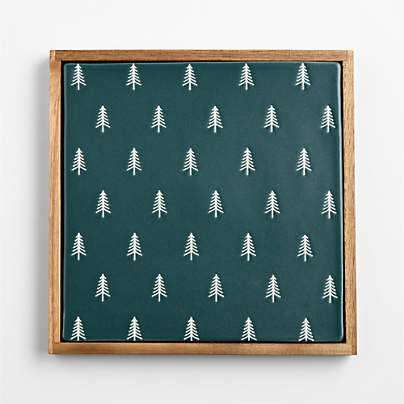 Nordic Trees Stoneware and Acacia Wood Trivet