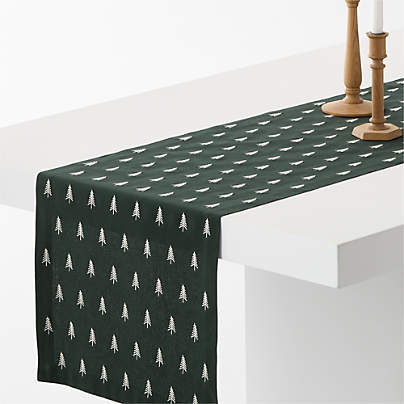 Embroidered Nordic Trees 108" Table Runner