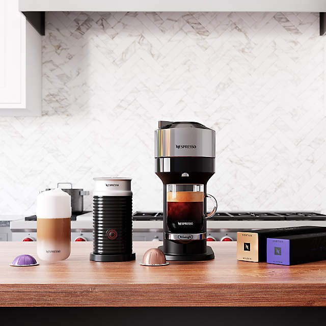 Nespresso by Breville VertuoLine Chrome Coffee and Espresso Machine Maker +  Reviews, Crate & Barrel