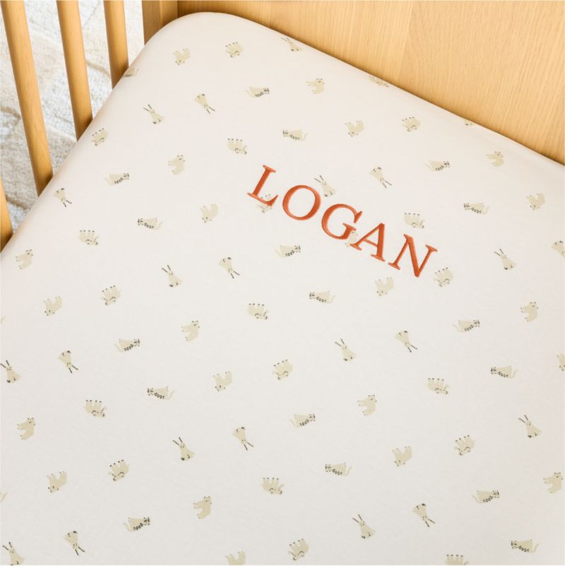 Comfy Tee Critter Cuddle Natural 100% Organic Cotton Jersey Baby Crib Fitted Sheet - image 1 of 5